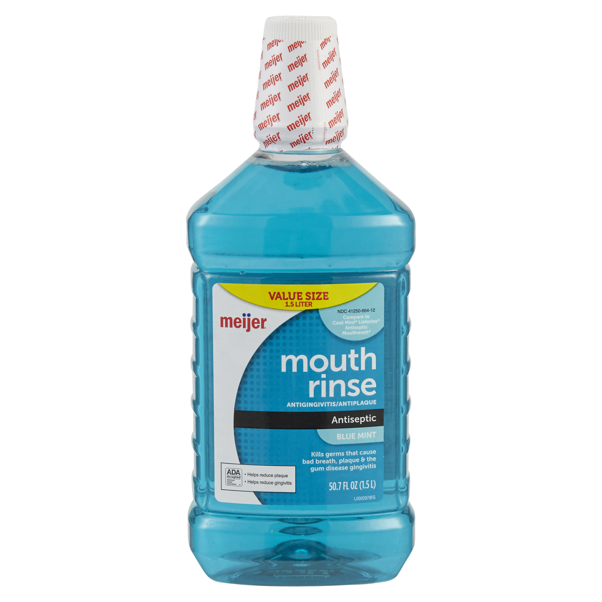 Meijer Antiseptic Blue Mint Mouthwash 50.7 oz Shipt