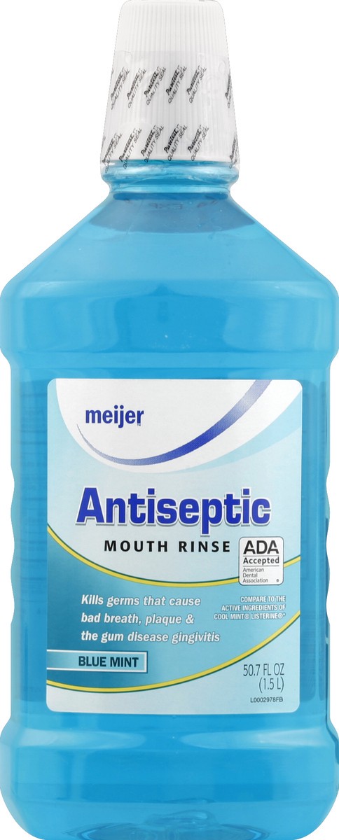 slide 1 of 3, Meijer Antiseptic Blue Mint Mouthwash, 50.7 oz