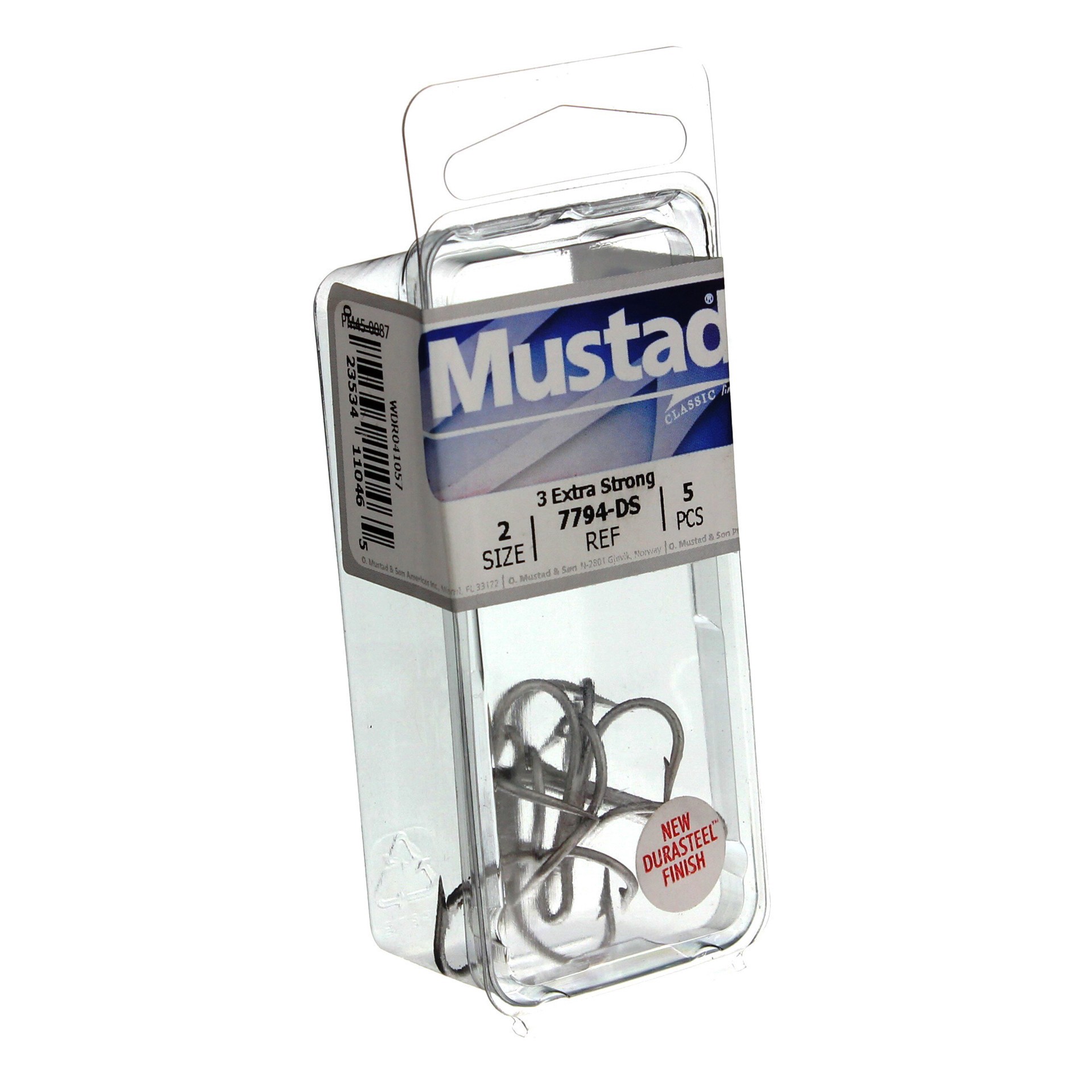 slide 1 of 1, Mustad 7794-DS Treble Hook, Size 2, 5 ct