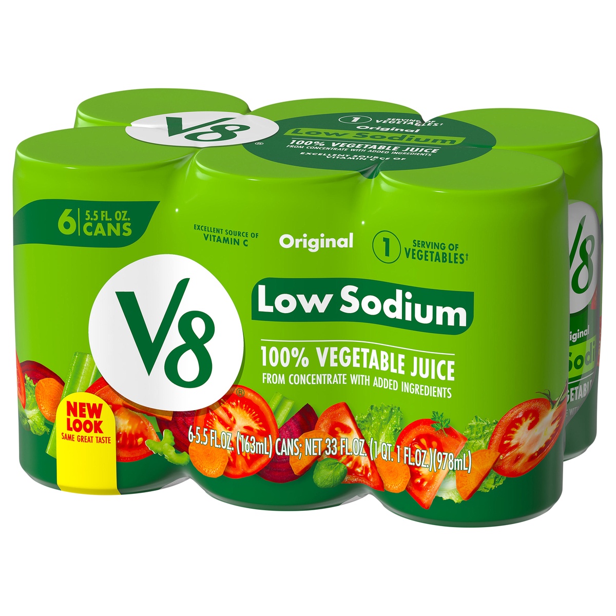 slide 3 of 11, V8 Original Low Sodium 100 Vegetable Juice, 6 ct; 5.5 fl oz