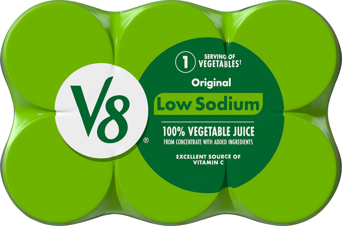 slide 6 of 11, V8 Original Low Sodium 100 Vegetable Juice, 6 ct; 5.5 fl oz