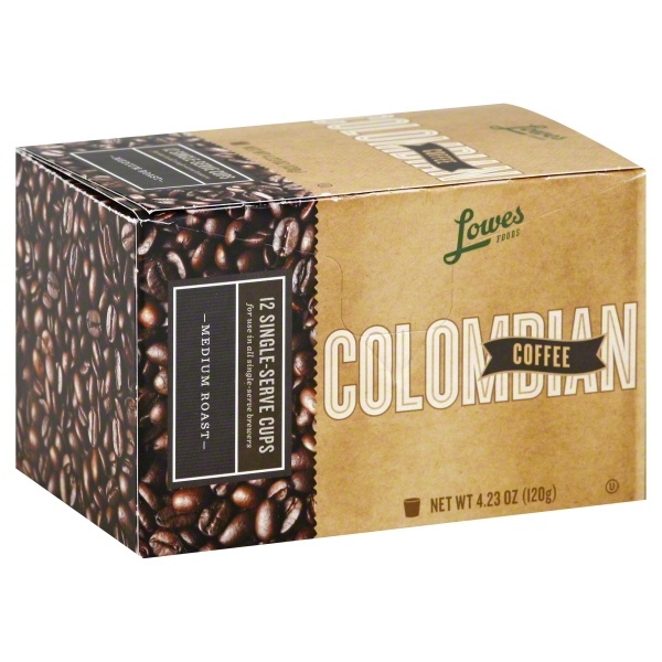 slide 1 of 1, Lowes Foods Coffee Colombian Single-Serve Pods - 12 ct, 12 ct