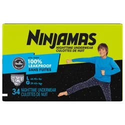 Pampers Ninjamas Nighttime Bedwetting Underwear for Boys, Size 8, 34 Count