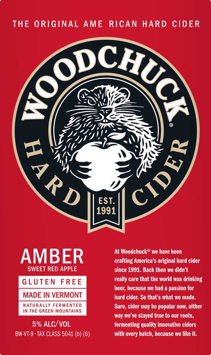 slide 2 of 4, Woodchuck Amber Sweet Red Apple Hard Cider 12 ea, 12 ct; 12 oz