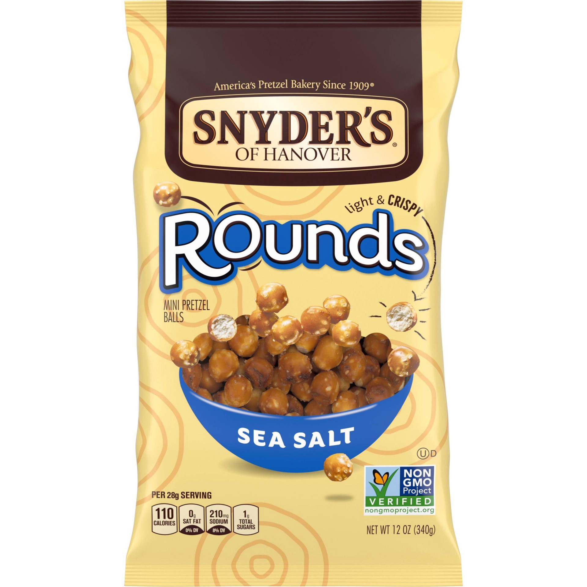 slide 1 of 5, Snyder's of Hanover Rounds Sea Salt Pretzels - 12oz, 12 oz