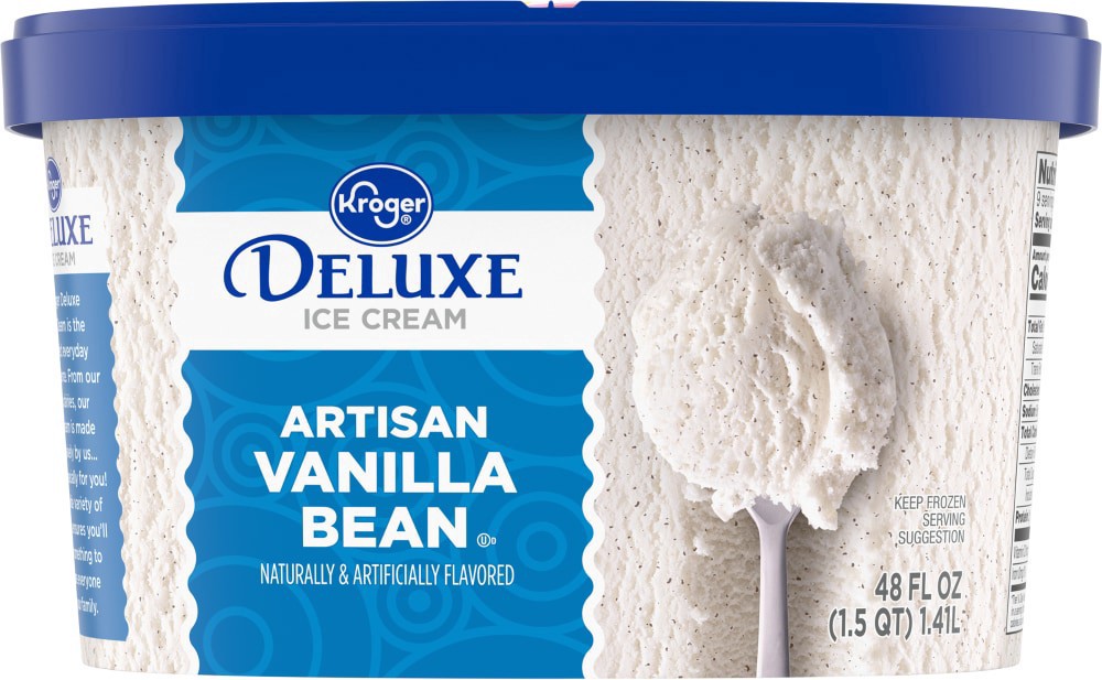 slide 2 of 5, Kroger Deluxe Artisan Vanilla Bean Ice Cream, 48 fl oz