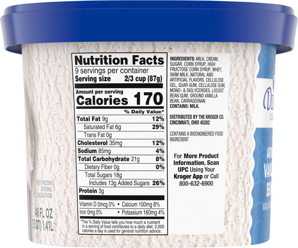 slide 5 of 5, Kroger Deluxe Artisan Vanilla Bean Ice Cream, 48 fl oz