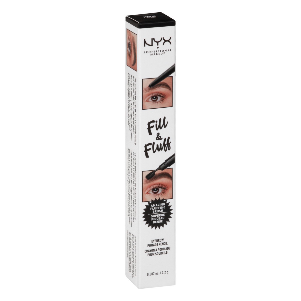 slide 4 of 9, NYX Professional Makeup Black Fill & Fluff Eyebrow Pencil 0.007 oz, 0.01 oz