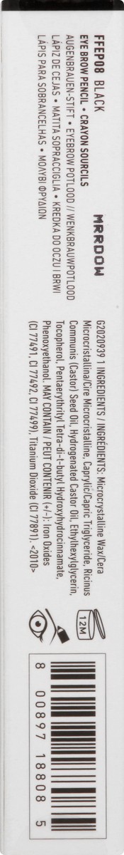 slide 9 of 9, NYX Professional Makeup Black Fill & Fluff Eyebrow Pencil 0.007 oz, 0.01 oz
