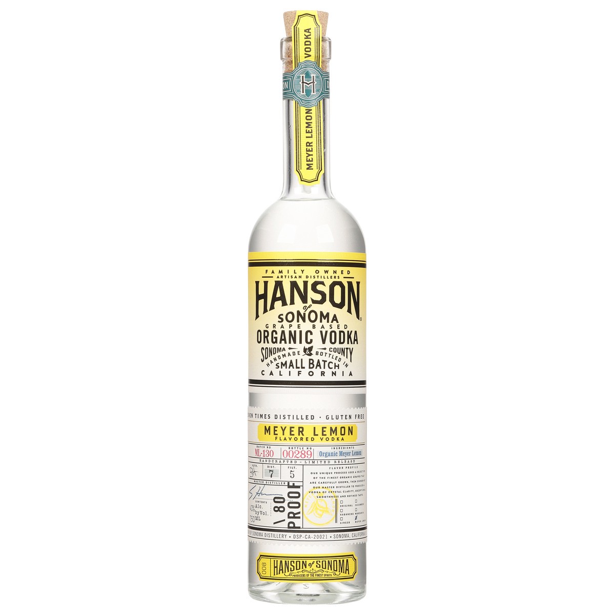 slide 7 of 12, Hanson of Sonoma Organic Meyer Lemon Vodka Alcohol, Original Grape-Based, Family Made Vodka, 750mL Bottle, 750 ml