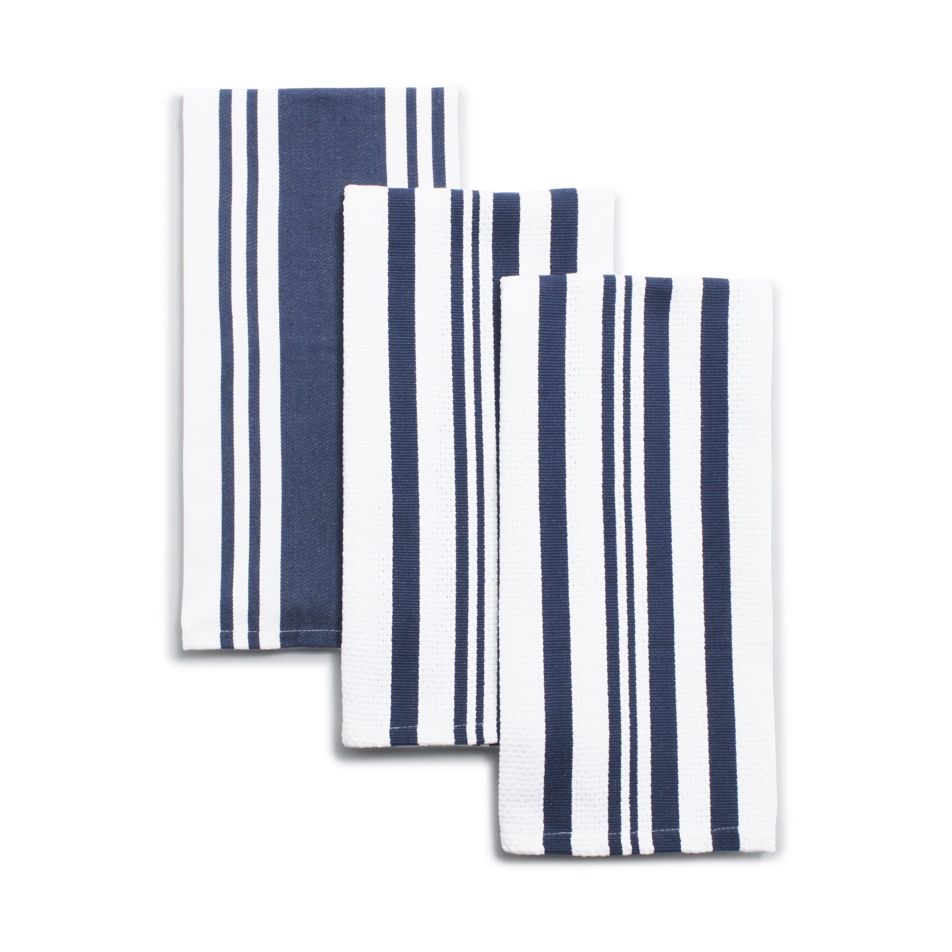 slide 1 of 1, Sur La Table Striped Kitchen Towels, Basil, 3 ct
