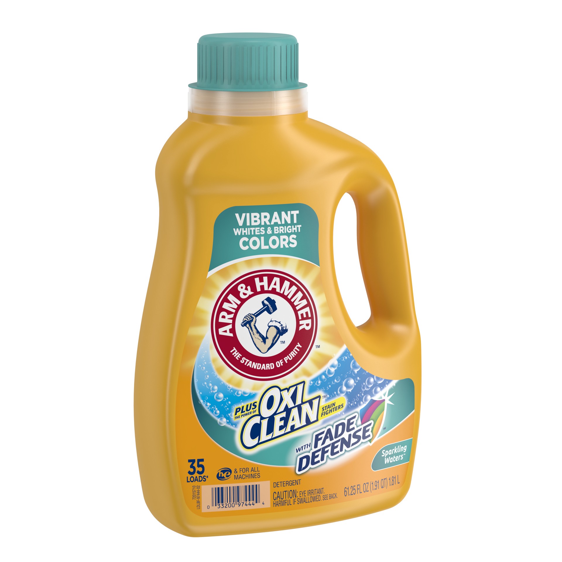 slide 2 of 4, ARM & HAMMER With Fade Defense Sparkling Waters Detergent 61.25 oz, 61.25 oz