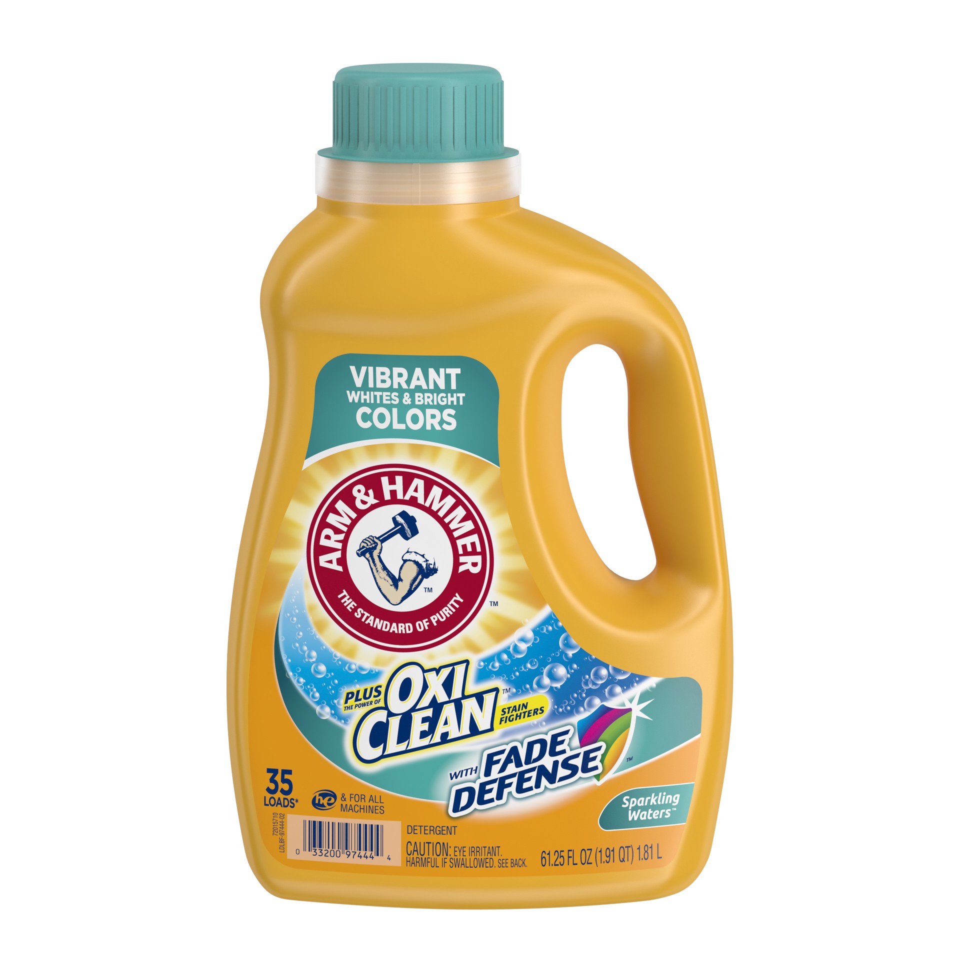 slide 1 of 4, Arm & Hammer Plus OxiClean Fade Defense, 35 Loads Liquid Laundry Detergent, 61.25 Fl oz, 61.25 fl oz