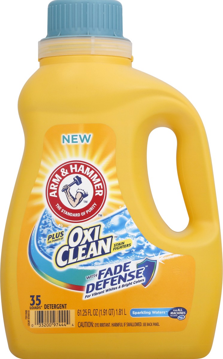 slide 1 of 4, ARM & HAMMER With Fade Defense Sparkling Waters Detergent 61.25 oz, 61.25 oz