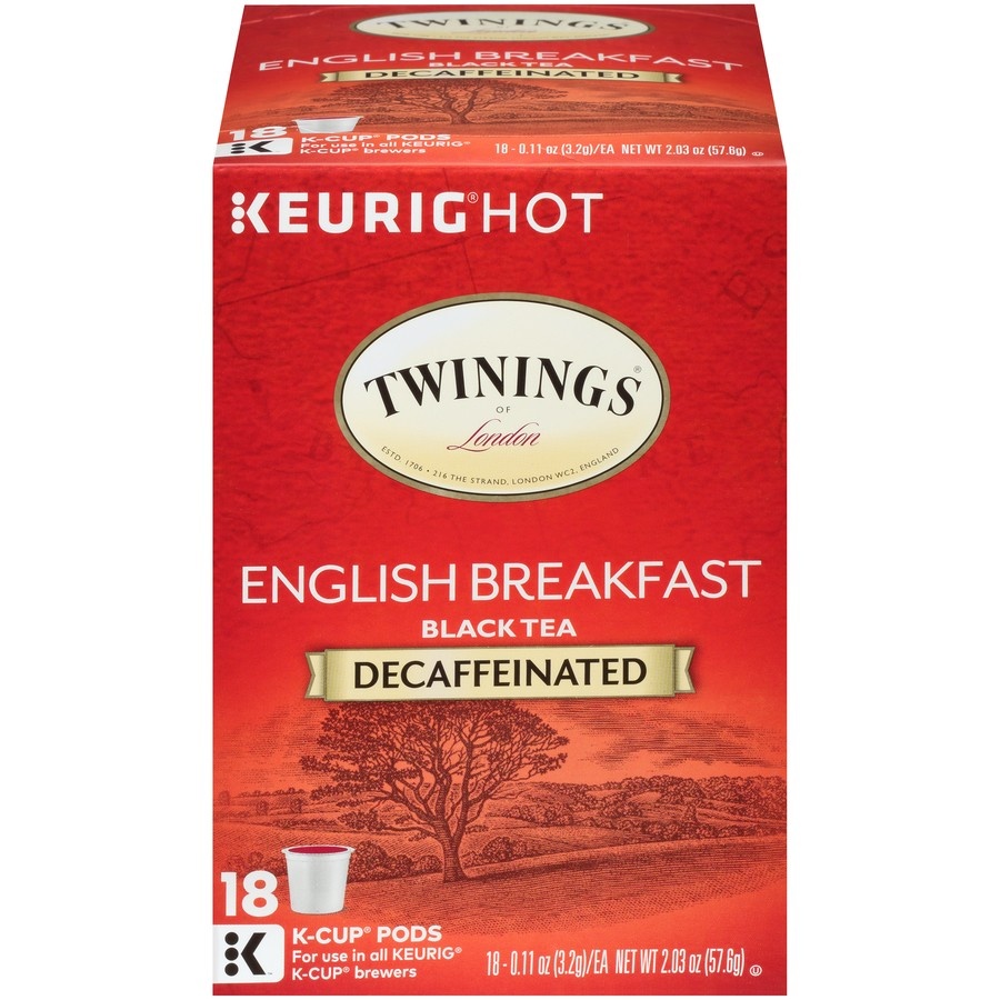 slide 1 of 1, Twinings of London Decaffeinated English Breakfast Tea Keurig K-Cup Pods, 18 ct