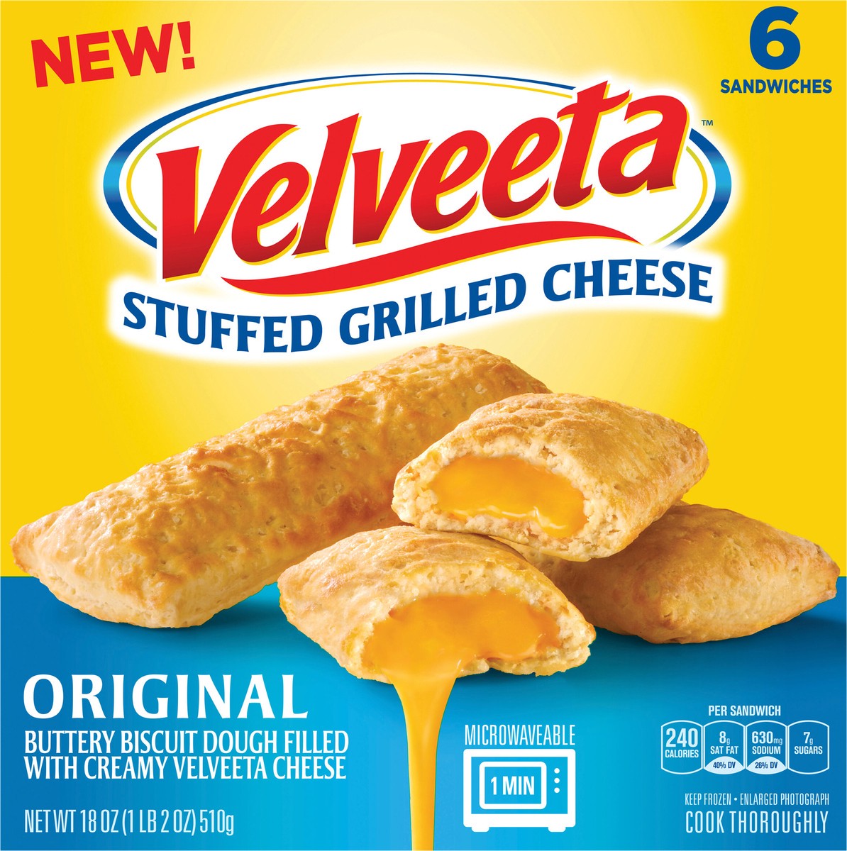 slide 8 of 13, Velveeta Original Stuffed Grilled Cheese Sandwiches 6 ct Box, 6 ct