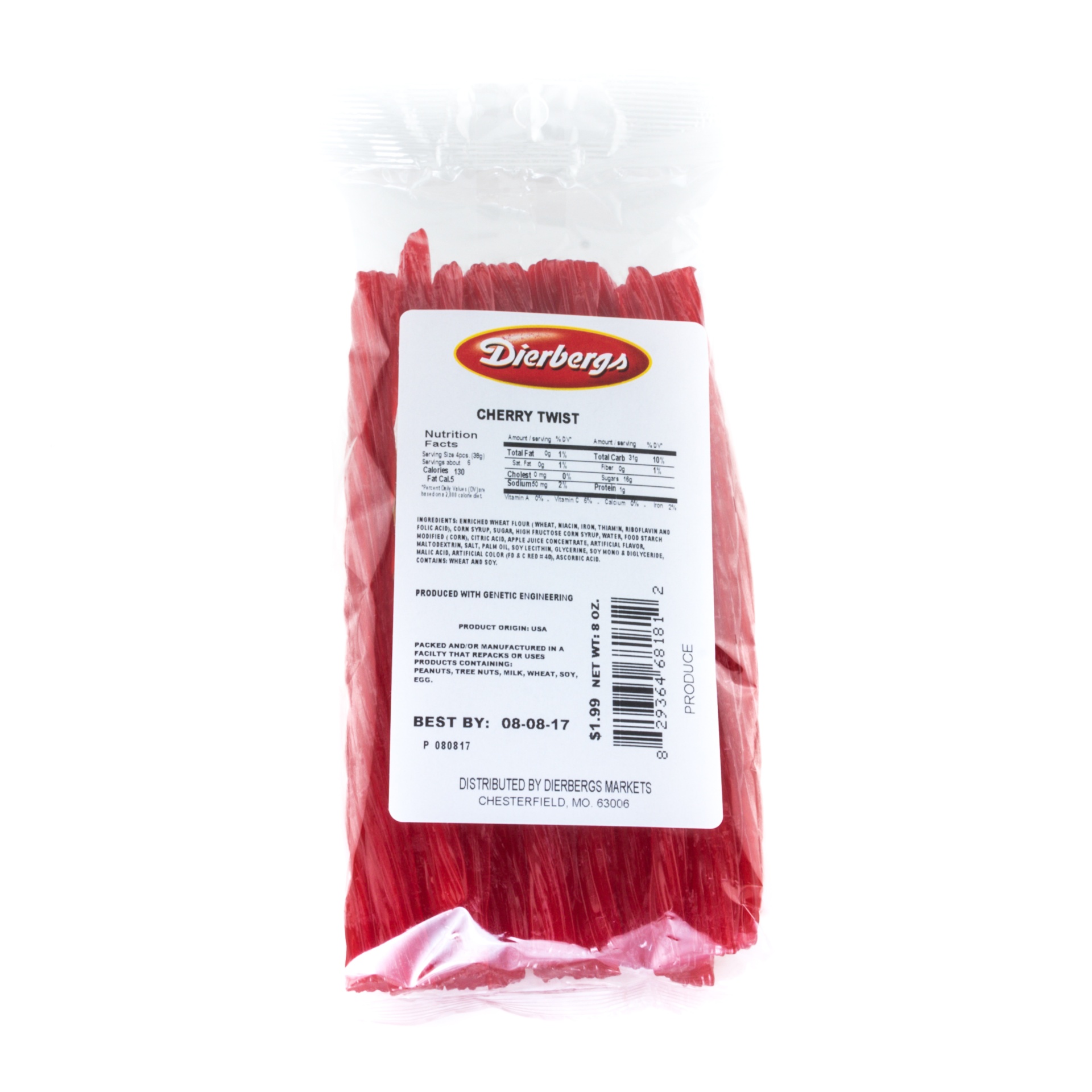 slide 1 of 1, Dierbergs Cherry Twists, 8 oz