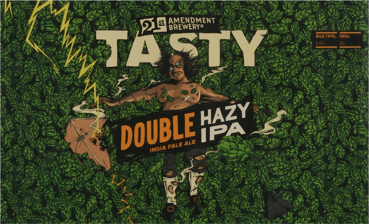 slide 5 of 9, 21st Amendment Brewery Tasty Double Hazy IPA Beer 6-12 oz Cans, 6 ct