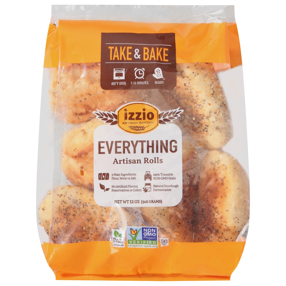 Izzio Artisan Bakery Everything Artisan Rolls 12 Oz 12 Oz | Shipt