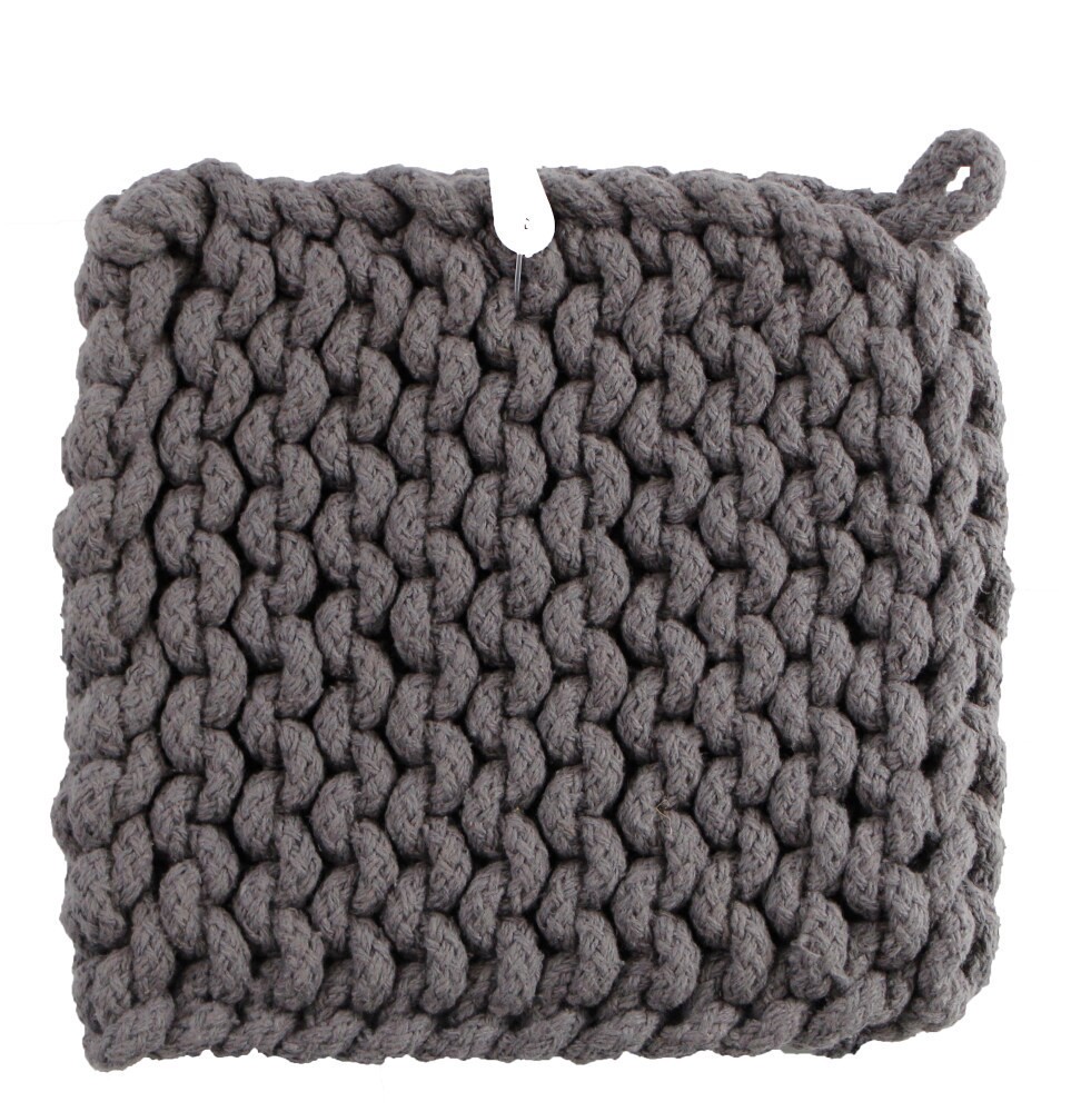 slide 2 of 3, Dash of That® Chunky Knit Pot Holder - Grey, 1 ct