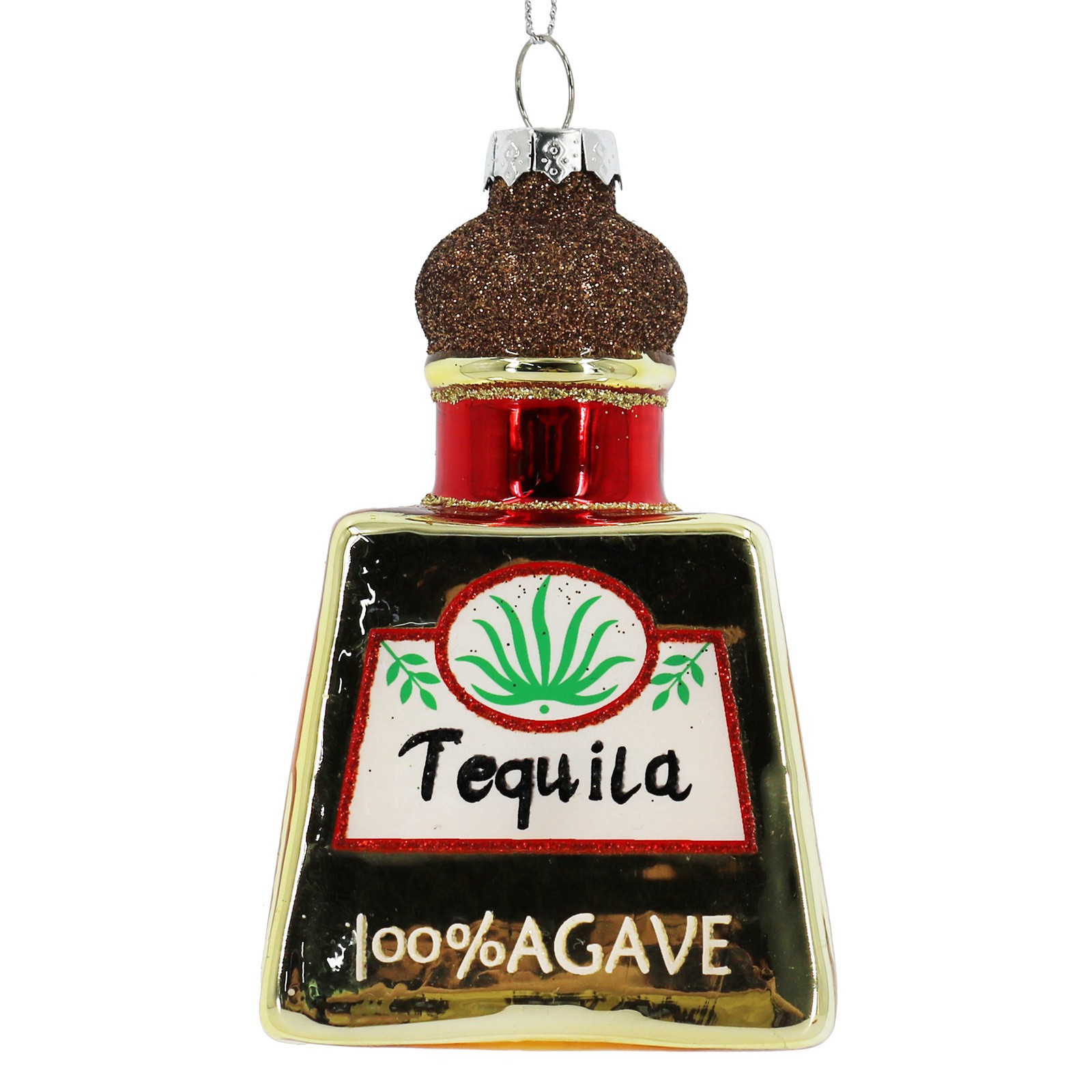 slide 4 of 4, 4.5" Glass Tequila Bottle Ornament By Ashland, 4.5 in
