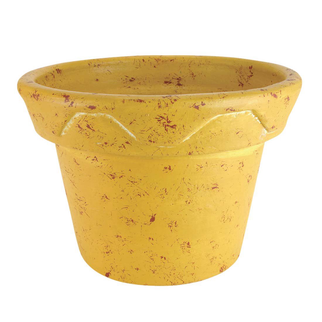 slide 1 of 1, PR Imports Yellow Heavy Rim Planter, 16 in