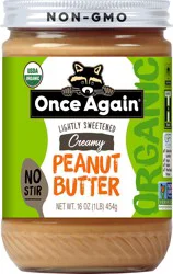 Once Again Organic Lightly Sweetened Creamy Peanut Butter 16 oz