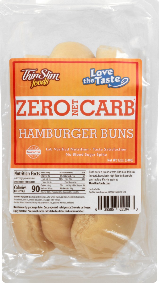 slide 9 of 10, ThinSlim Foods Hamburger Buns 12 oz, 12 oz