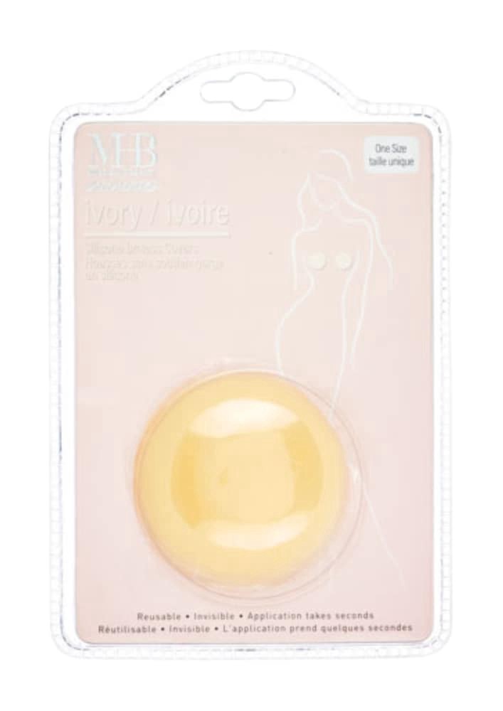 slide 1 of 1, Must Have Beauty Round Shape Silicone Nipple Cover Clamshell Ivory, 2 ct