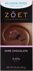 Zöet No Sugar Added 54% Cacao Dark Chocolate