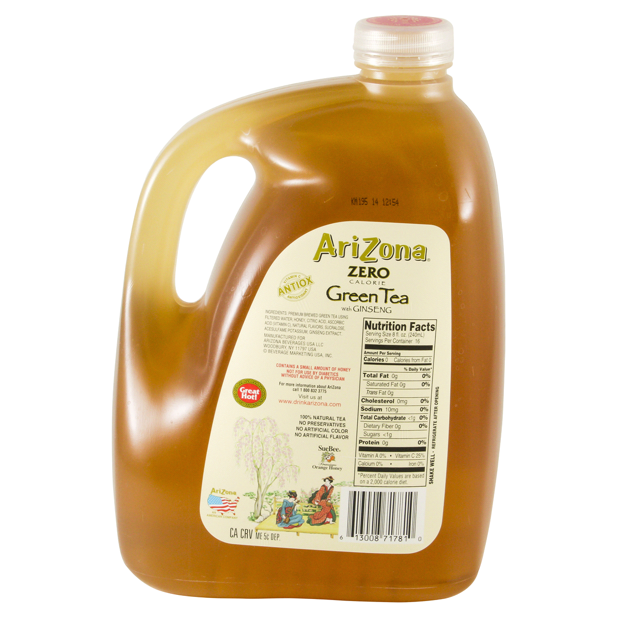 slide 5 of 6, AriZona Diet Green Tea With Ginseng, 128 oz