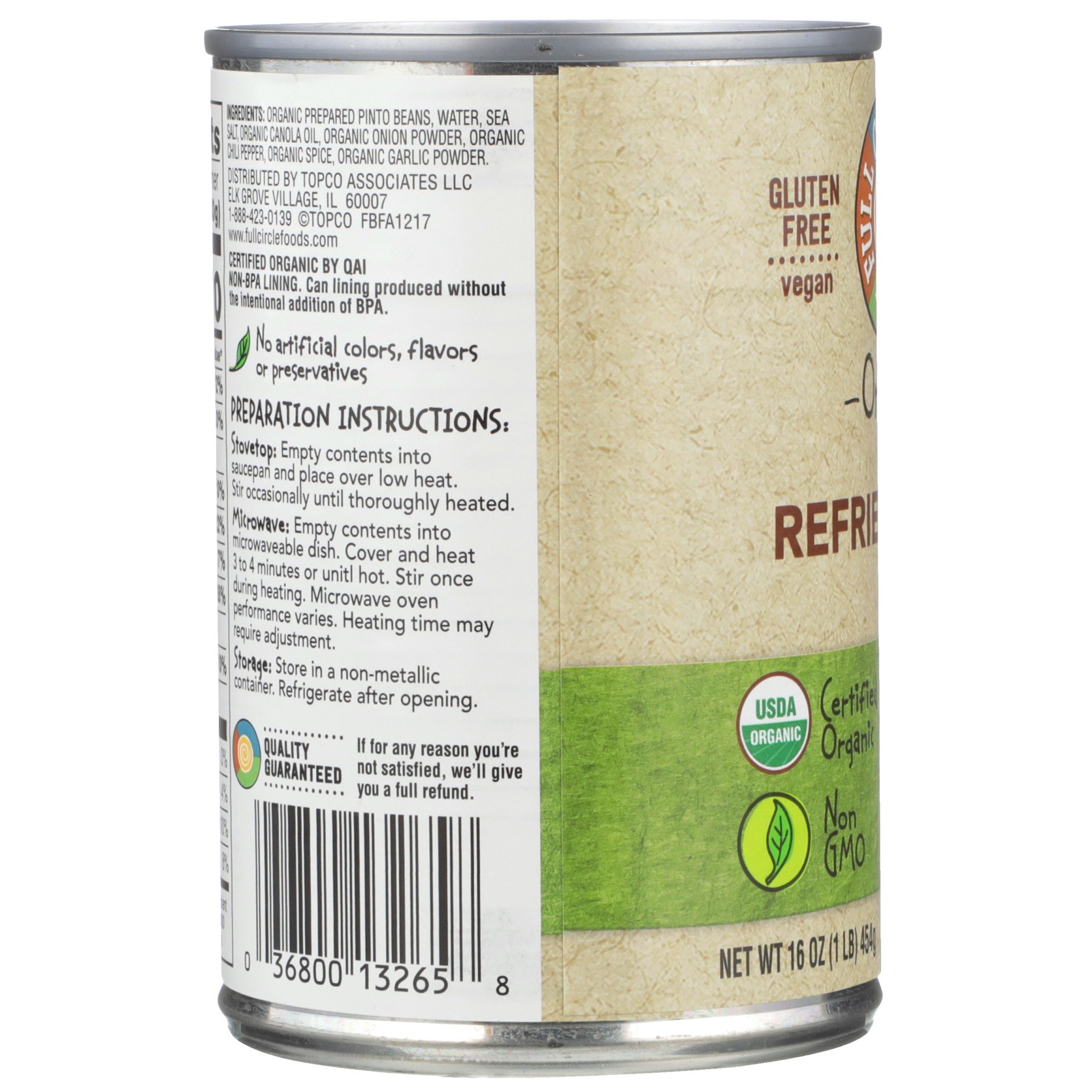 slide 3 of 6, Full Circle Market Organic Vegetarian Refried Beans, 15 oz