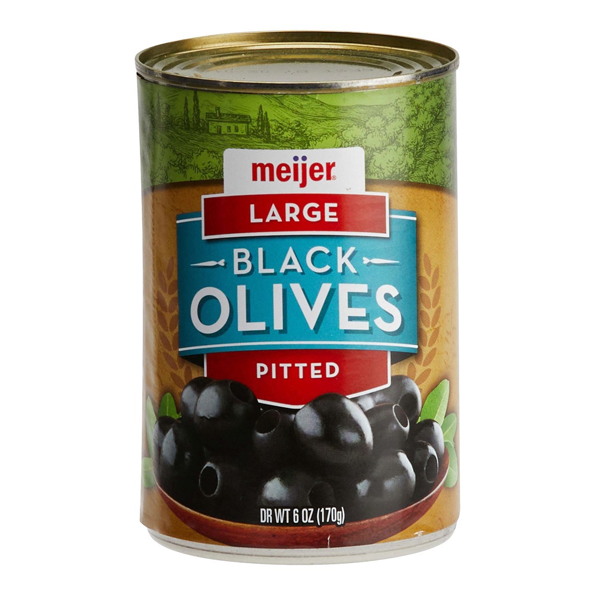 slide 1 of 9, Meijer Large Black Pitted Ripe Olives, 6 oz