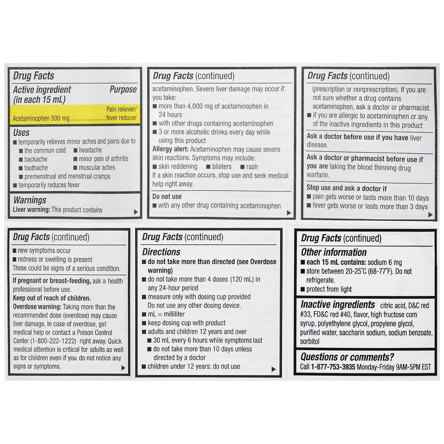 slide 5 of 5, (Max 3) Walgreens Adult Pain Reliever Cherry Flavor Liquid, 8 fl oz