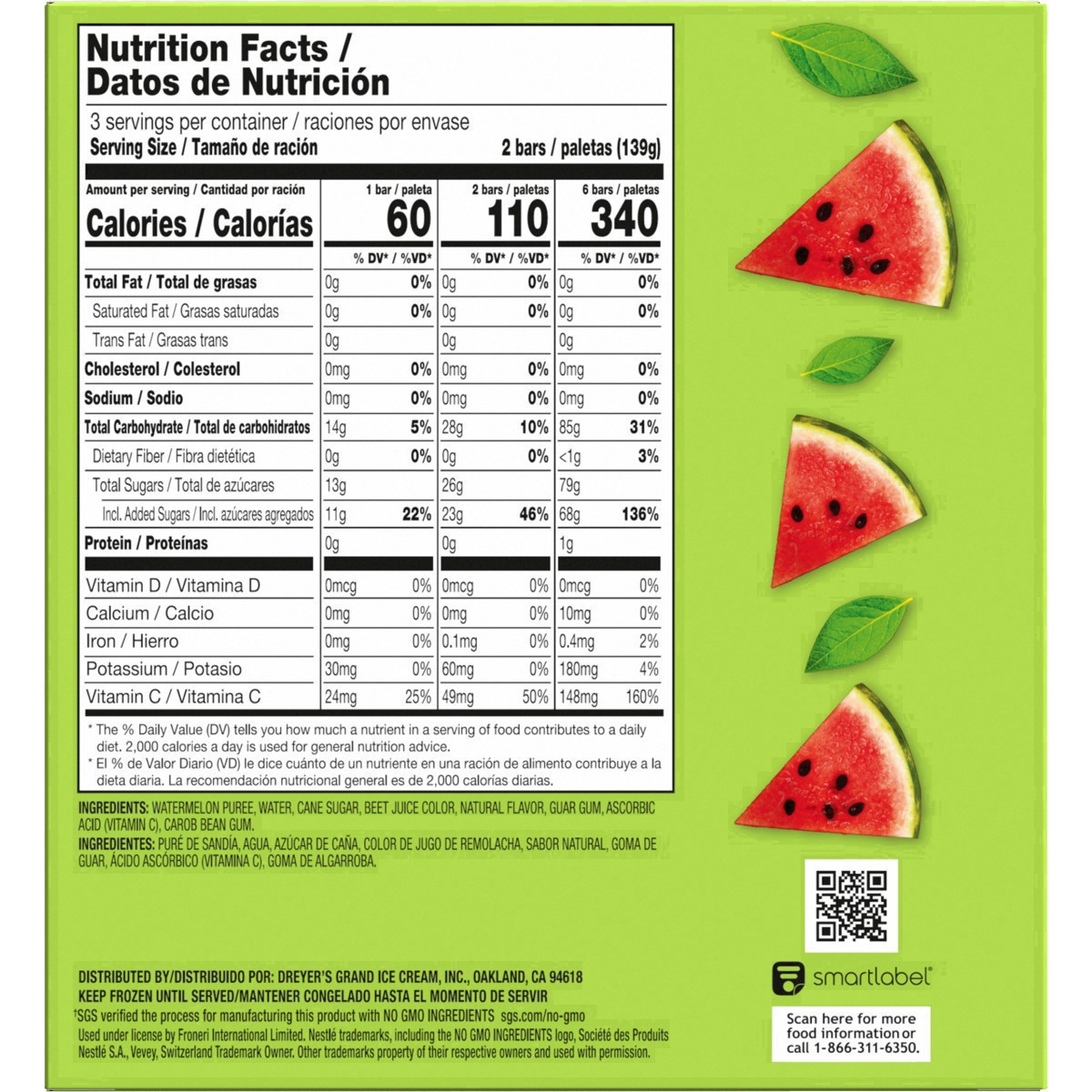 slide 45 of 49, Outshine Watermelon Fruit Ice Bars 6 ea, 6 ct