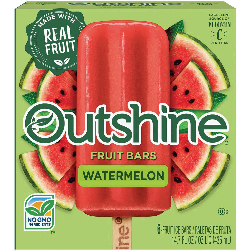 slide 27 of 49, Outshine Watermelon Fruit Ice Bars 6 ea, 6 ct
