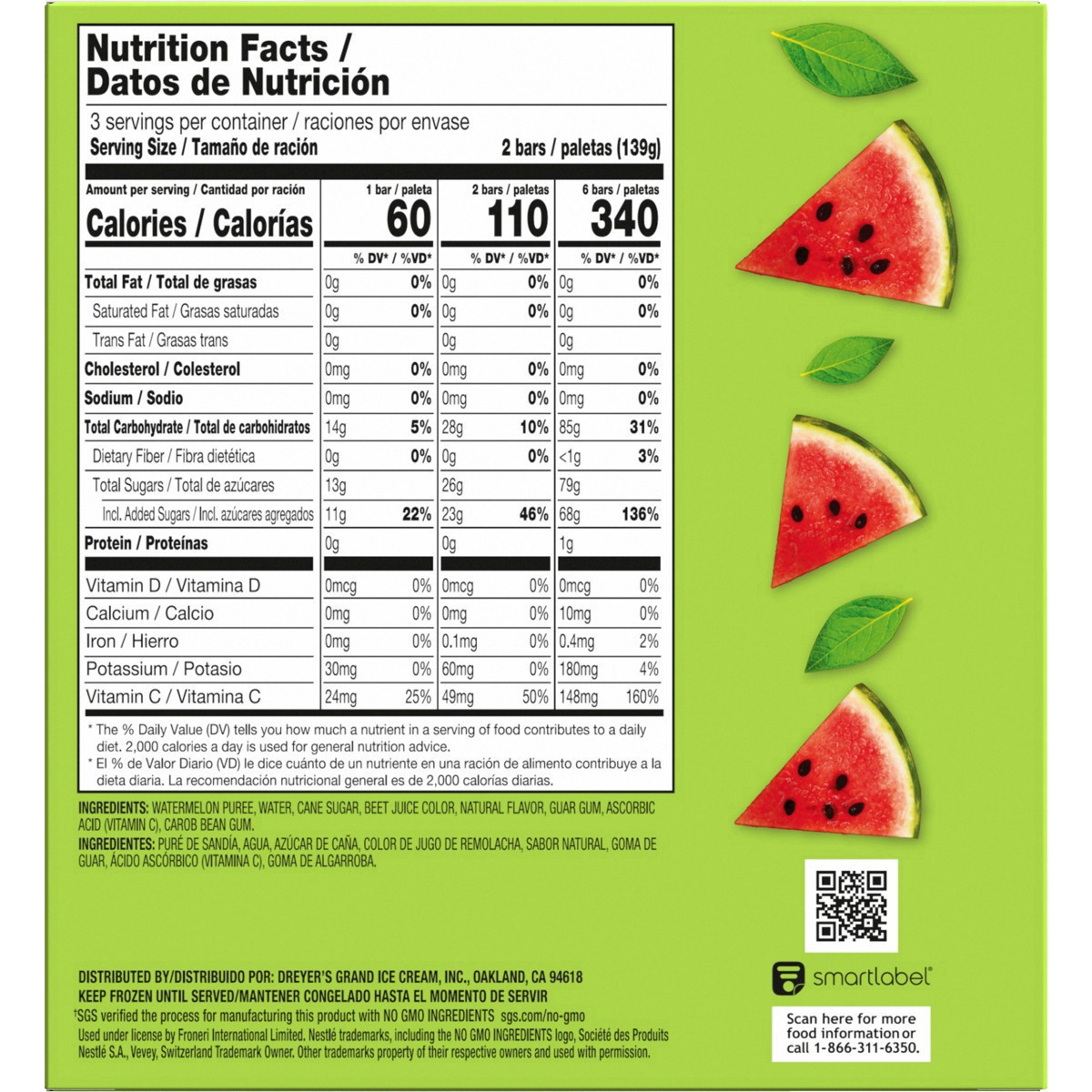 slide 6 of 49, Outshine Watermelon Fruit Ice Bars 6 ea, 6 ct