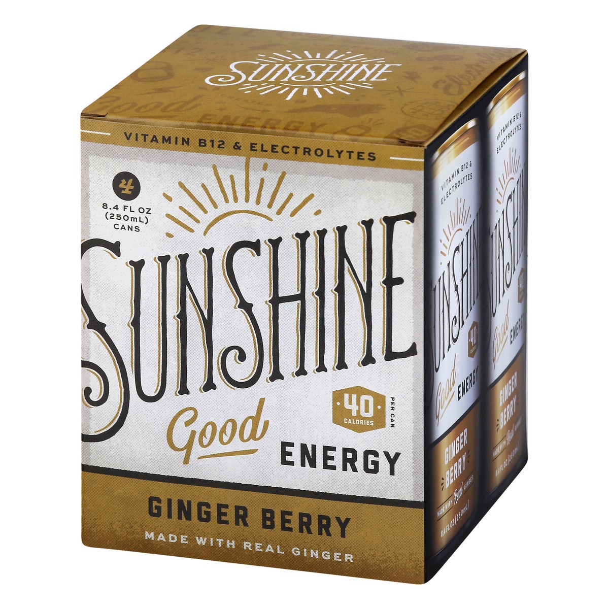 slide 2 of 11, Sunshine Ginger Berry Energy Drink 4 ea, 4 ct