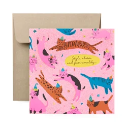 American Greetings Purrsonality Birthday Greeting Card with Glitter