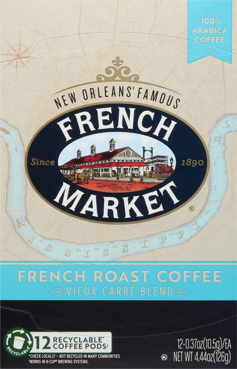 slide 10 of 14, French Market Coffee Dark Roast Coffee & Chicory Single Serve Cup - 12 ct, 12 ct