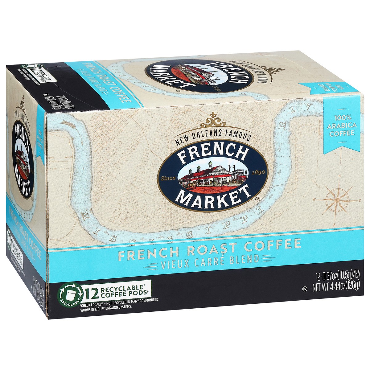 slide 3 of 14, French Market Coffee Dark Roast Coffee & Chicory Single Serve Cup - 12 ct, 12 ct