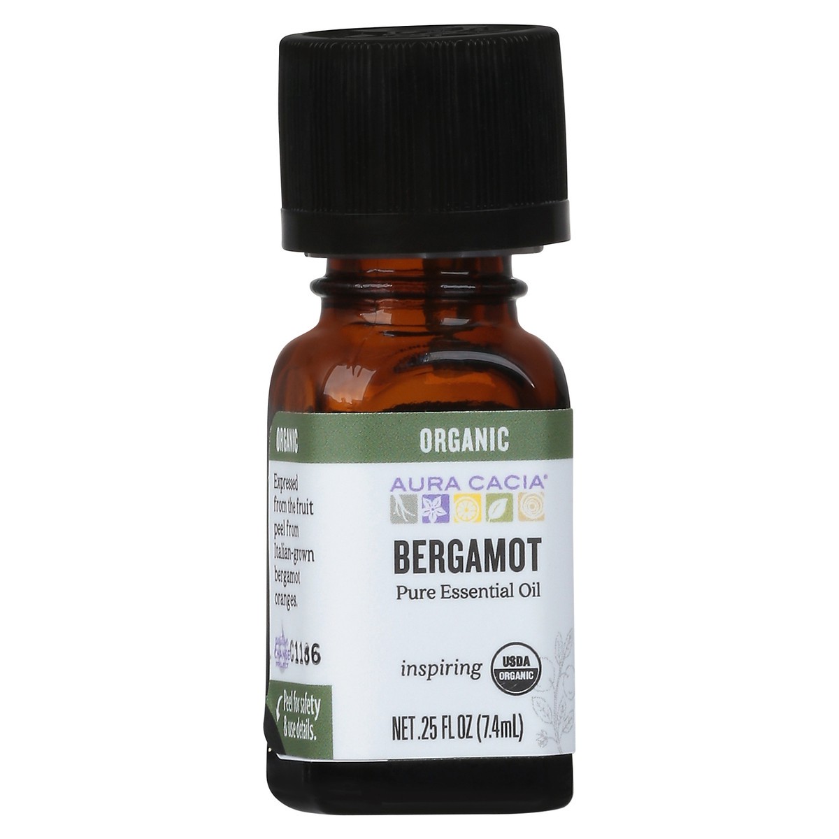 slide 2 of 9, Aura Cacia Organic Bergamot Pure Essential Oil 0.25 fl oz, 0.25 fl oz