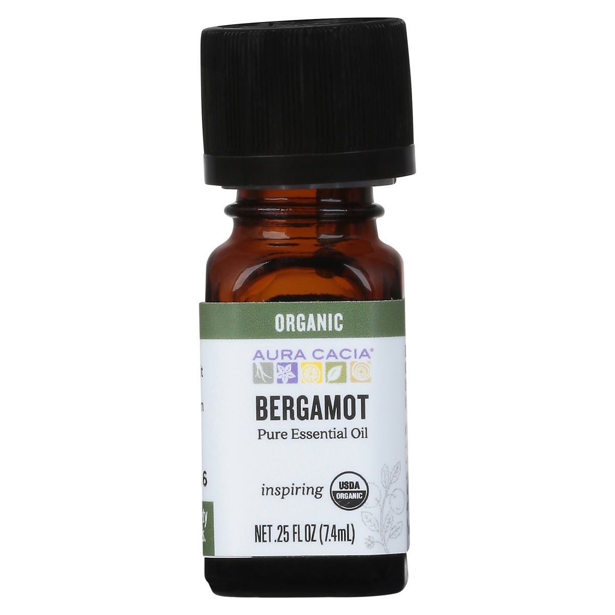 slide 1 of 9, Aura Cacia Organic Bergamot Pure Essential Oil 0.25 fl oz, 0.25 fl oz
