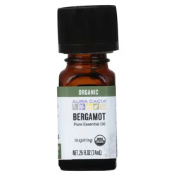 Aura Cacia Organic Bergamot Pure Essential Oil 0.25 fl oz
