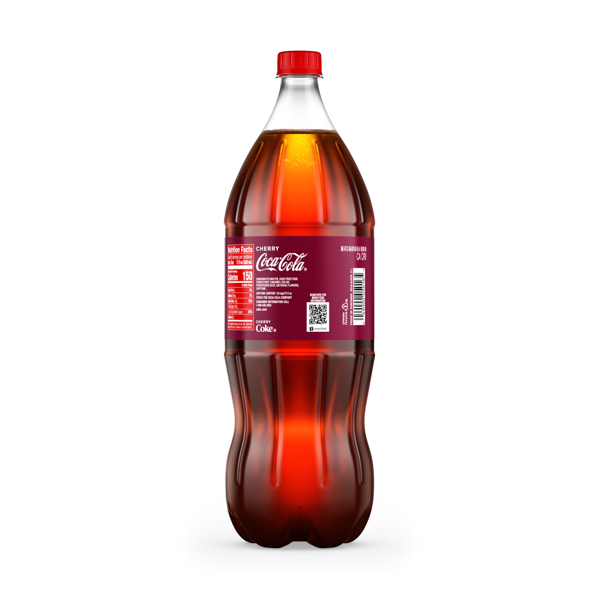 slide 3 of 10, Coca-Cola Cherry Cola 2L Plastic Bottle, 2 liter