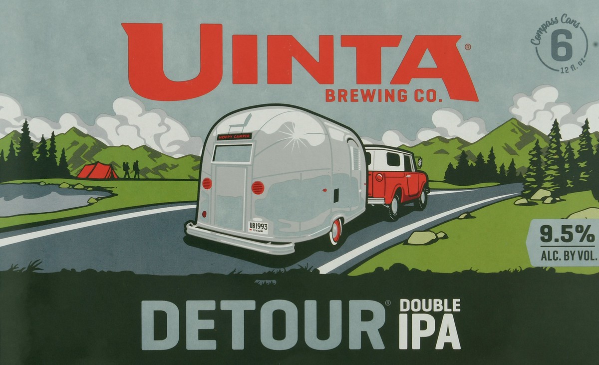 slide 1 of 9, Uinta Brewing Co. Detour Double IPA Beer 6-12 fl oz Cans, 6 ct; 12 oz
