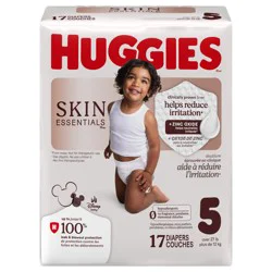 Huggies Skin Essentials Baby Diapers, Size 5 (27+ lbs), 17 Ct