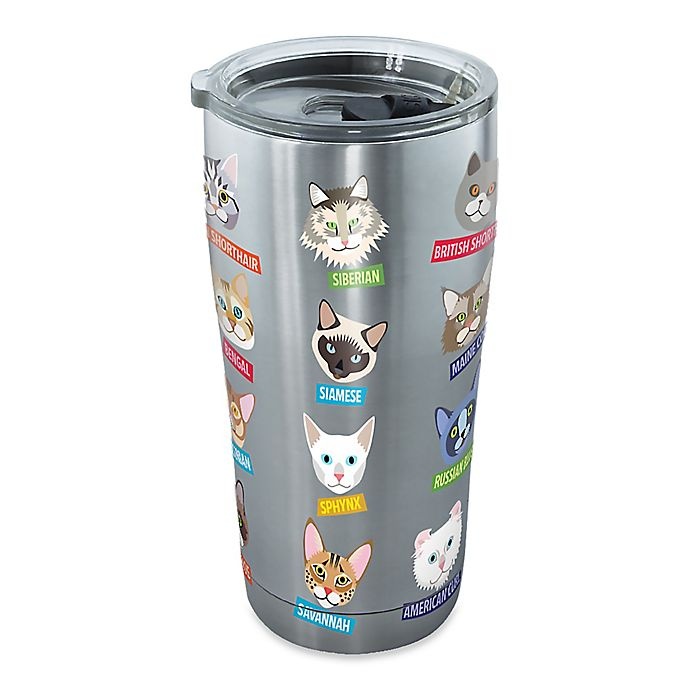 slide 1 of 1, Tervis Flat Art Cat Stainless Steel Tumbler with Lid, 20 oz