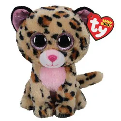 TY Livvie-Brown & Pink Leopard Beanie Boos Plush