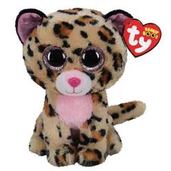 TY Livvie-Brown & Pink Leopard Beanie Boos Plush